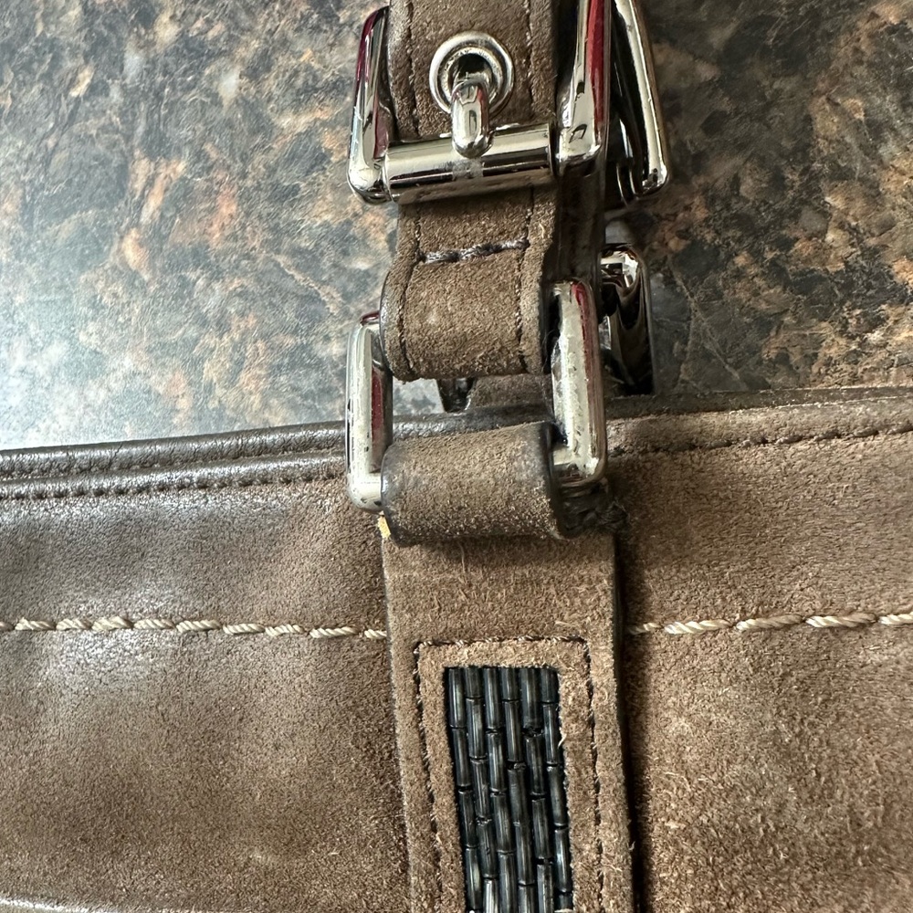 2005 Vintage Coach brown suede handbag/shoulder bag - Picture 12 of 13